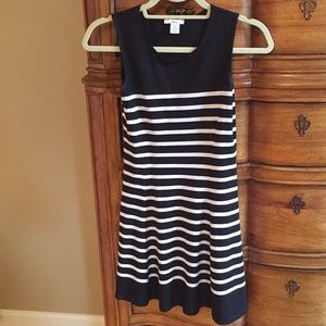 Bar III black and white fit and flare dress XS